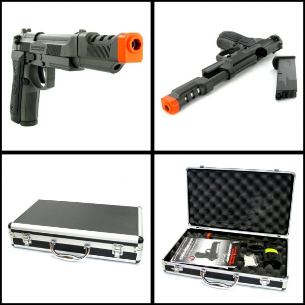 See Airsoft Pistol 2 Green Gas Wanted Blowback Pistol FPS-350 Compensator Airsoft Gun