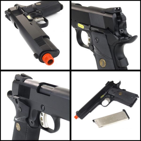 See Airsoft Pistol 2 Green Gas WE M.E.U. 412 Blowback Pistol FPS-390 Airsoft Gun (2 Magazines)