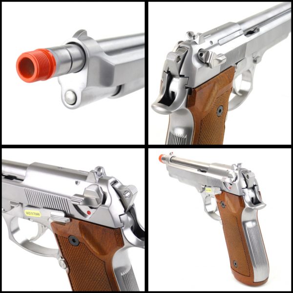 See Airsoft Pistol 2 Green Gas WE M92 418LS Long-A Blowback Pistol FPS-450 Airsoft Gun
