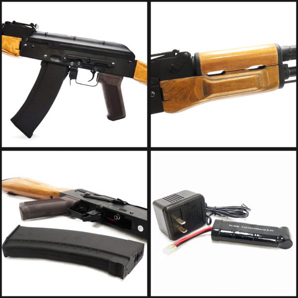 See Airsoft Rifle 2 CYMA Electric AK47 Real Wood Full Metal Rifle FPS-390 Compensator Airsoft Gun