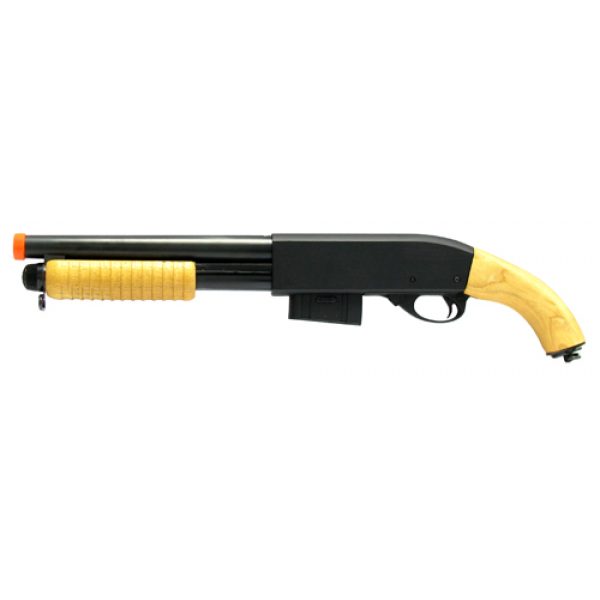 See Airsoft Gun Sight 1 Refurbished Spring Metal Sawed Off M3000 Shotgun FPS-450 Real Wood Airsoft Gun