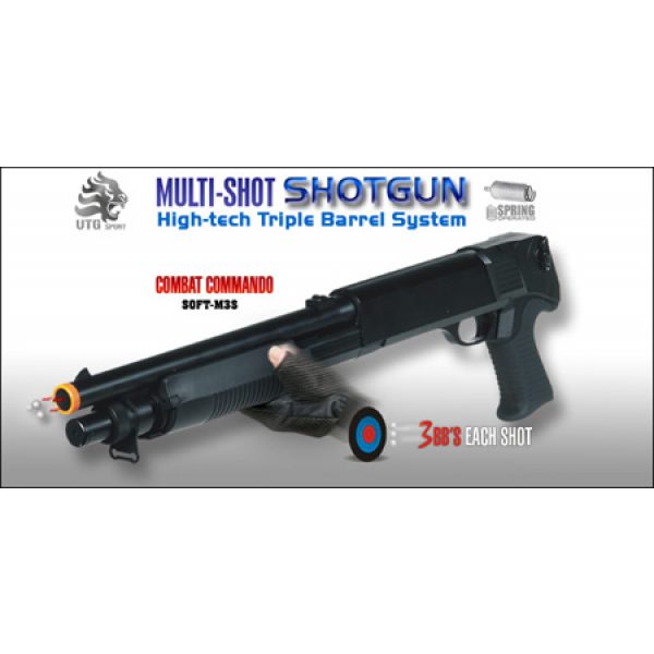 See Airsoft Shotgun 1 Spring 3 Shot Combat Tactical Pistol Grip Airsoft Shotgun
