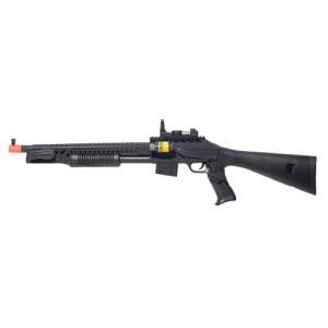 See Airsoft Shotgun 1 Spring 599B Pump Action Shotgun FPS-280 Laser, Flashlight Airsoft Gun