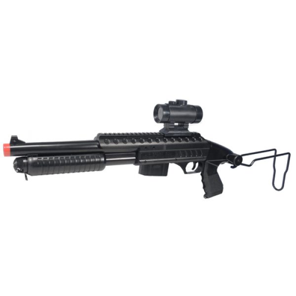 See Airsoft Shotgun 1 Spring Assault M4 Pump Action Shotgun FPS-275 Folding Stock, Flashlight, Scope Airsoft Gun