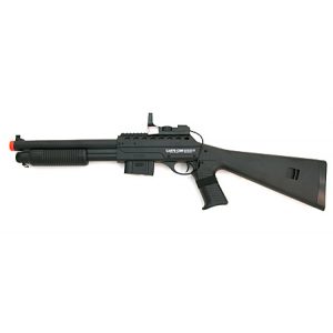 See Airsoft Shotgun 1 Spring CA 870 CQB Shotgun FPS-250, Tactical Light, Laser, Rear Grip Airsoft Gun