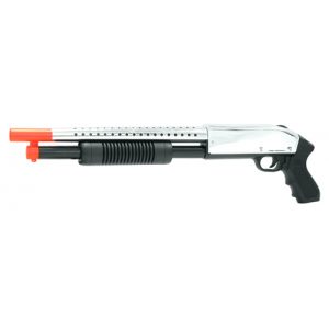 See Airsoft Shotgun 1 Spring Chrome M500 Pistol Grip Shotgun FPS-325 Airsoft Gun
