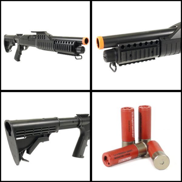 See Airsoft Shotgun 2 Spring M180C1 Pump Action Shotgun FPS-300 Airsoft Gun