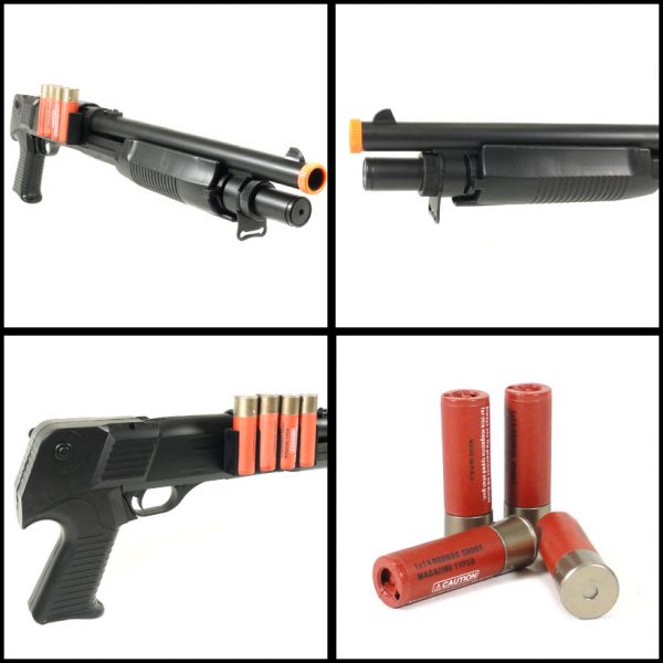 See Airsoft Shotgun 2 Spring M183A1 Tactical Pump Action Shotgun FPS-380 Airsoft Gun