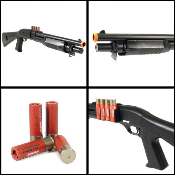 See Airsoft Shotgun 2 Spring M183A2 Tactical Pump Action Shotgun FPS-400 Airsoft Gun