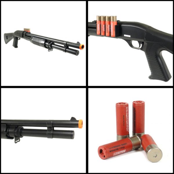 See Airsoft Shotgun 2 Spring M183B1 Tactical Pump Action Shotgun FPS-420 Airsoft Gun