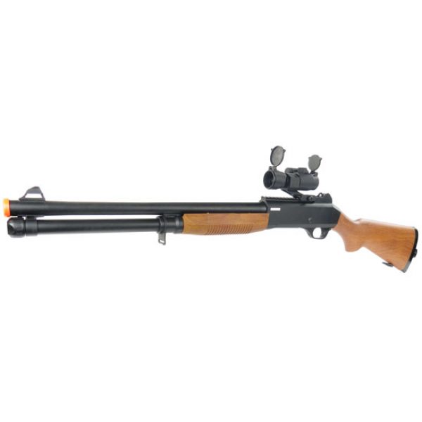 See Airsoft Shotgun 1 Spring M186B FPS-420 Airsoft Pump Action Shotgun With Red Dot Scope
