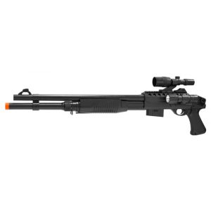 See Airsoft Shotgun 1 Spring Pump Action P915 Shotgun FPS-250 Pistol Grip, Flashlight Airsoft Gun