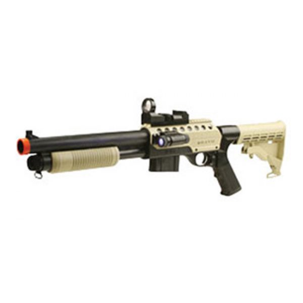 See Airsoft Shotgun 1 Spring Shotgun FPS-150, Green, Red Dot, Tactical Light, Collapsible Stock Airsoft Gun