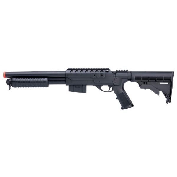 See Airsoft Shotgun 2 Spring Shotgun FPS-150, Green, Red Dot, Tactical Light, Collapsible Stock Airsoft Gun