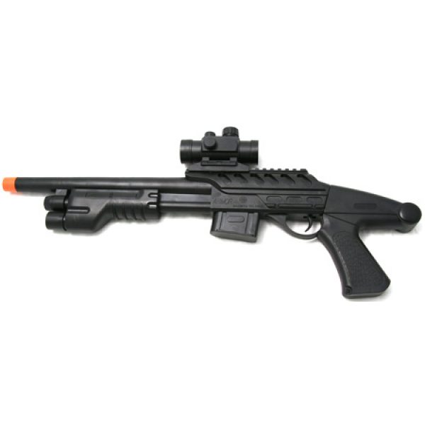 See Airsoft Shotgun 1 Spring Super Commando Shotgun FPS-125 Top-Mounted Sight, Laser Sight Airsoft Gun