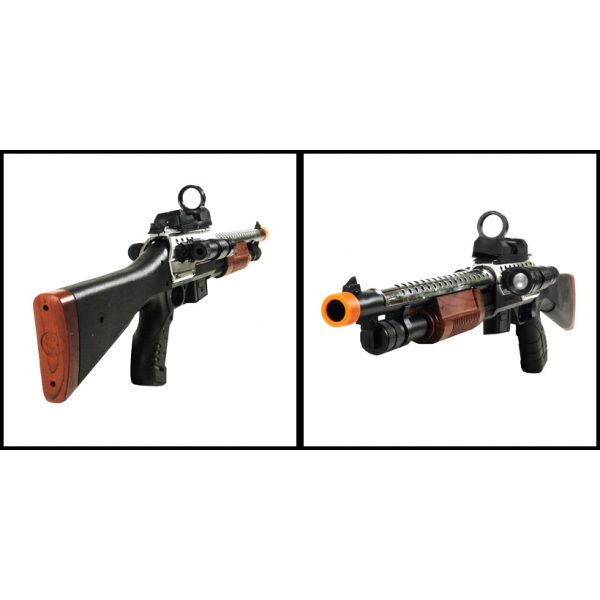 See Airsoft Shotgun 2 Spring Tactical M515-B Pump Action Shotgun FPS-200 Flashlight Airsoft Gun