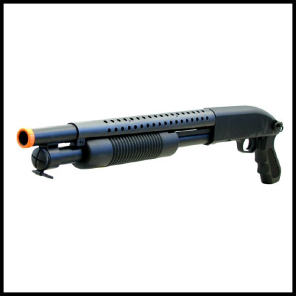 See Airsoft Shotgun 2 Spring UTG M50 Pump Action Pistol Grip Shotgun FPS-470 Airsoft Gun