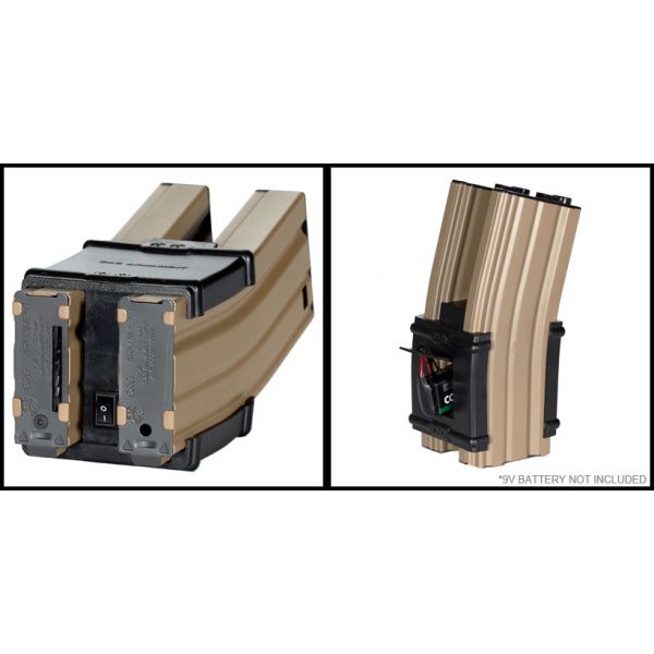See Airsoft Magazine 2 G&G M4 & M16 900 Round Electric Auto Wind Double Magazine Tan