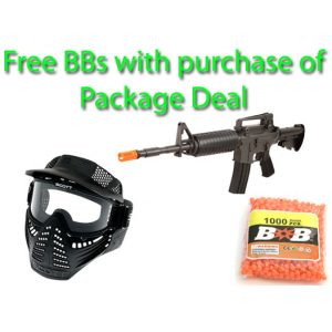 See Airsoft Rifle 1 Electric 3081B M4A1 Rifle Airsoft Gun Package Deal (Mask and BBs)