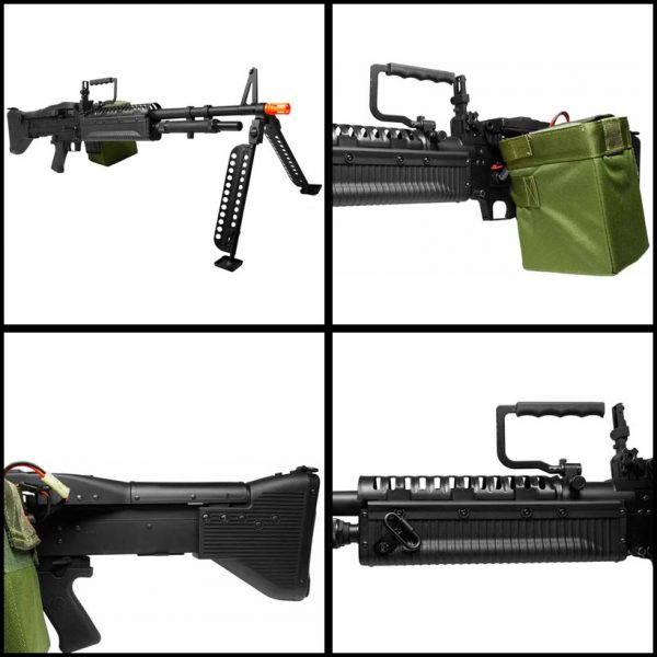 See Airsoft Rifle 2 Electric A&K M60 Machine Gun FPS-350 Full Metal Airsoft Gun