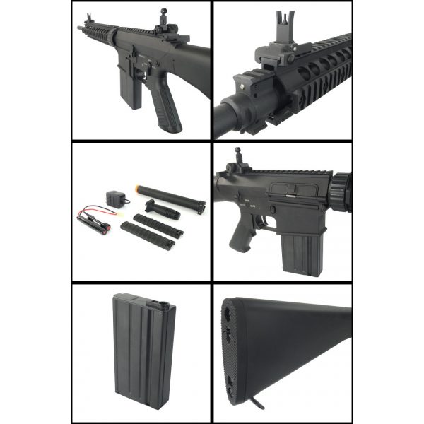 See Airsoft Rifle 2 Electric A&K SR25 Full Metal FPS-500 Airsoft Rifle with Suppressor