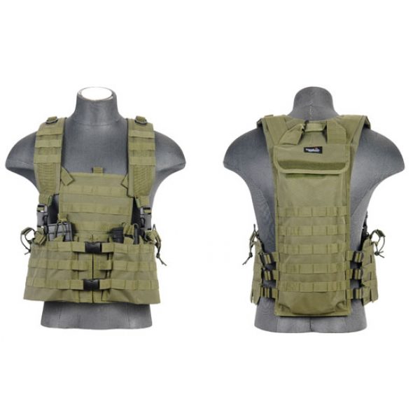 See Airsoft BB 1 Lancer Tactical OD Green CA-309G M4 Airsoft Molle Chest Rig