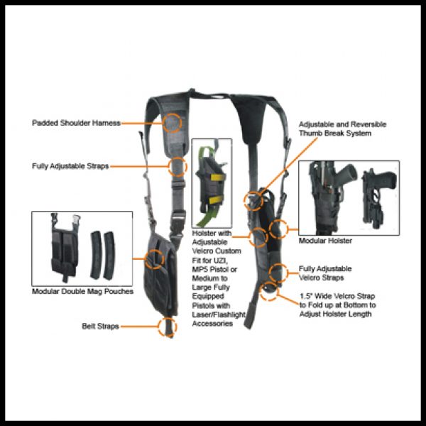 See Airsoft Holster 2 UTG Sport Tactical Law Enforcement Vertical Shoulder Holster Army Digital Airsoft Gun Accessory