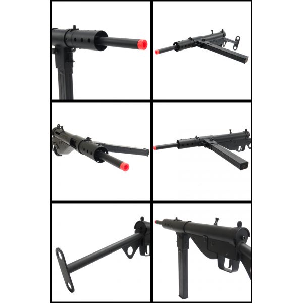 See Airsoft Rifle 2 Electric AGM MP-058 WW2 British Sten Rifle FPS-415 Full Metal, Adjustable Magazine Location Airsoft Gun