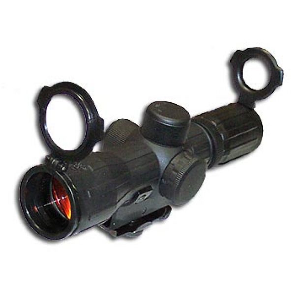 See Airsoft Gun Sight 1 NcStar 4X30E Rifle Scope Red/Green, AR15 Rubber Rangefinder, Ruby Coated, Airsoft Gun Accessory