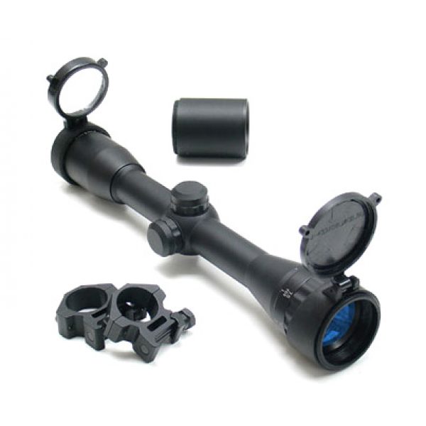 See Airsoft Gun Sight 1 UTG Master Sniper Scope, 4X32 Full Size, Flip-Open Lens Cover, Scope