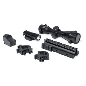 See Airsoft Accessory 1 NcStar Tactical Triple Threat Scope, Sight & Flashlight Airsoft Combo
