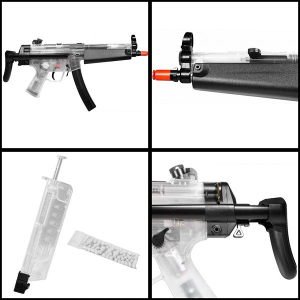 See Airsoft Rifle 2 Electric And Spring H&K MP5 Navy Rifle Clear FPS-250 Airsoft Gun
