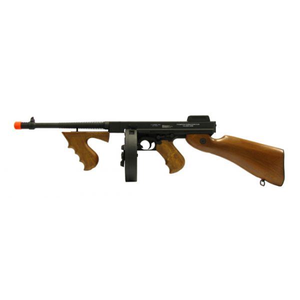 See Airsoft Rifle 1 Electric Chicago Thompson Submachine Gun Model 1928 FPS-465 Drum Mag Airsoft Gun (Tommy Gun)