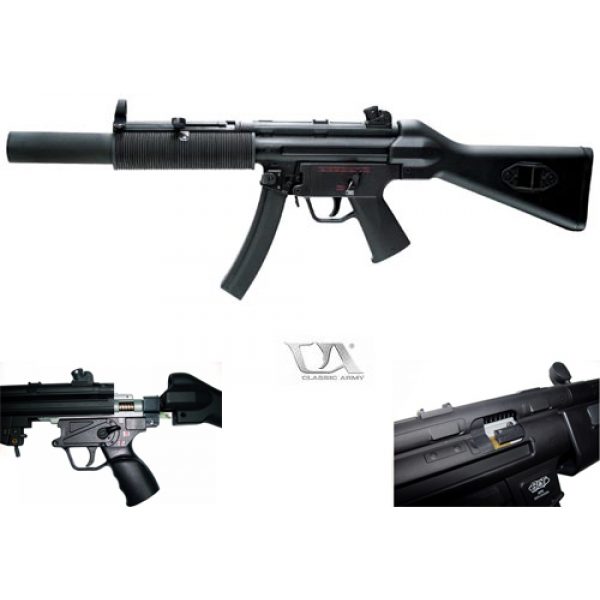 See Airsoft Rifle 1 Electric Classic Army MP5SD5 Assault Rifle FPS-375 Silenced, Solid Stock Airsoft Gun