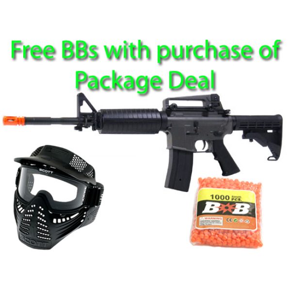 See Airsoft Rifle 1 Electric CSI M4 Carbine Rifle FPS-440 Airsoft Gun Package Deal (Mask and BBs)