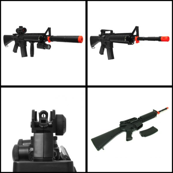 See Airsoft Rifle 2 Electric Double Eagle Silenced M83B1 Tactical M4 Assault Rifle FPS-200 Airsoft Gun
