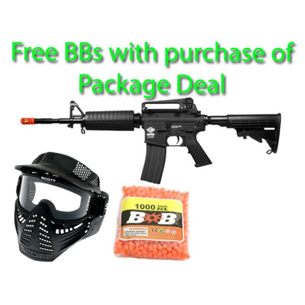 See Airsoft Rifle 1 Electric G&G Combat Machine M16 Carbine Rifle FPS-420 Airsoft Gun Package Deal (Mask and BBs)