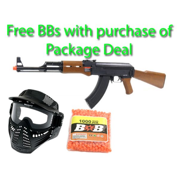 See Airsoft Rifle 1 Electric G&G Combat Machine RK-47 Rifle FPS-475 Airsoft Gun Package Deal (Mask and BBs)
