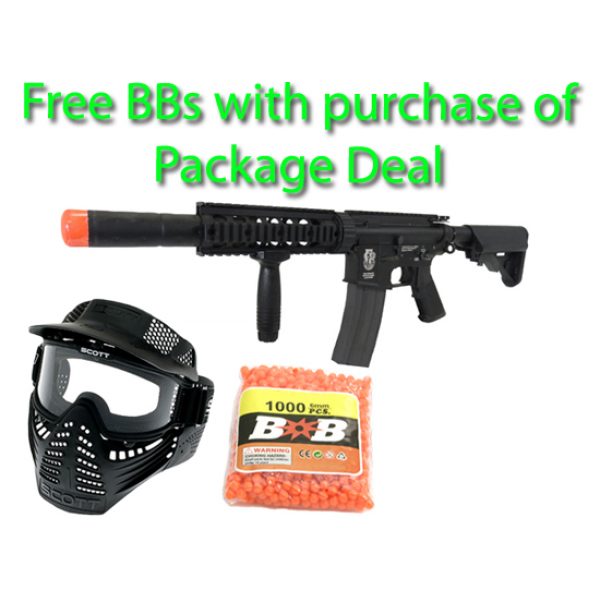 See Airsoft Rifle 1 Electric G&G GR4 CQBS Rifle FPS-430 Airsoft Gun Package Deal (Mask and BBs)