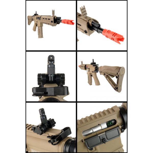 See Airsoft Rifle 2 Electric G&G GR4 Full Metal G26 Rifle Tan FPS-430 Blowback Airsoft Gun