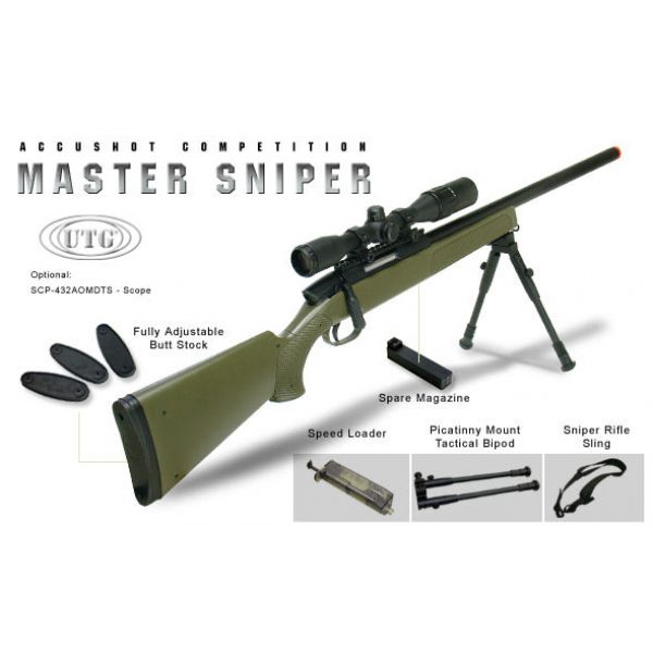 See Airsoft Rifle 1 Refurbished Spring UTG Gen 5 Accushot Competition Master Model 700 Pro with Upgraded Bolt Sniper Rifle FPS-450 Airsoft Gun