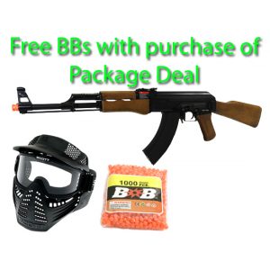 See Airsoft Rifle 1 Electric G&G RK47 Rifle FPS-430 Airsoft Gun Package Deal (Mask and BBs)