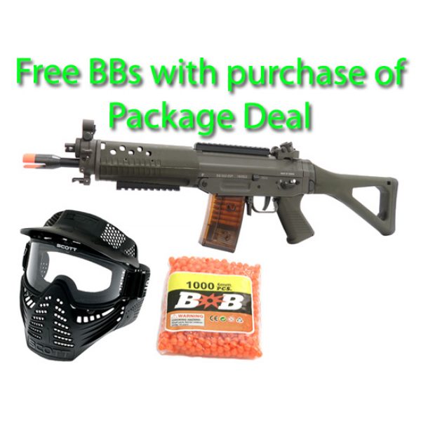 See Airsoft Rifle 1 Electric G&G Swiss Arms SG552 Rifle FPS-480 Airsoft Gun Package Deal (Mask and BBs)