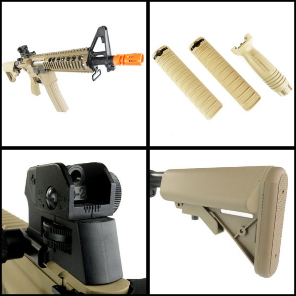 See Airsoft Rifle 2 Electric G&G Top Tech Advanced TR15 Raider FPS-400 Blowback Airsoft Rifle Desert Tan