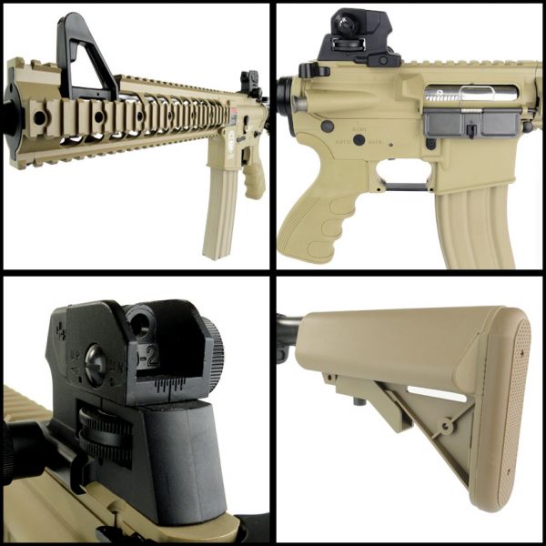 See Airsoft Rifle 2 Electric G&G Top Tech Advanced TR15 Raider XL FPS-400 Full Metal Blowback Airsoft Rifle Desert Tan
