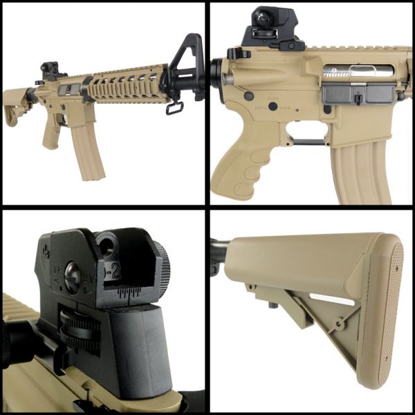 See Airsoft Rifle 2 Electric G&G Top Tech Advanced TR16 Commando R4 FPS-400 Full Metal Blowback Airsoft Rifle Desert Tan