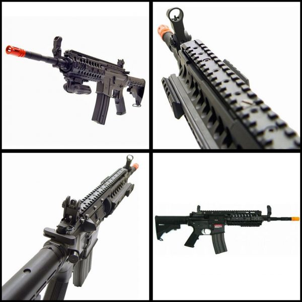 See Airsoft Rifle 2 Electric JG M4A1-6613 Carbine Rifle FPS-480 Full Metal Airsoft Gun Package Deal (Mask and BBs)