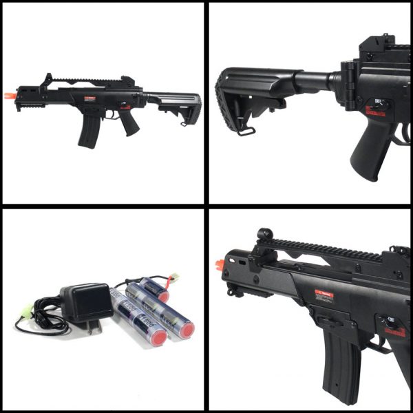 See Airsoft Rifle 2 Electric Jing Gong MK G36 Carbine Assault Rifle FPS-450 Full Metal Airsoft Gun Package Deal (Mask and BBs)