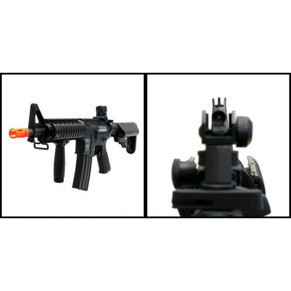 See Airsoft Rifle 2 Electric Panther Carbine R.I.S. Commando Rifle FPS-420 Fore Grip, Collapsible Stock Airsoft Gun