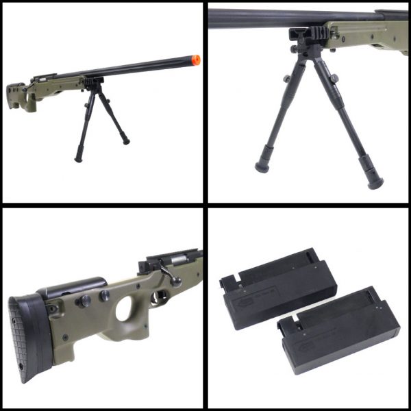 See Airsoft Rifle 2 Spring Bravo MK98 Bolt Action Sniper Rifle Green FPS-580 Airsoft Gun